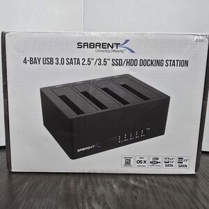 Black 4-Bay USB 3.0 SATA SSD/HDD Docking Station